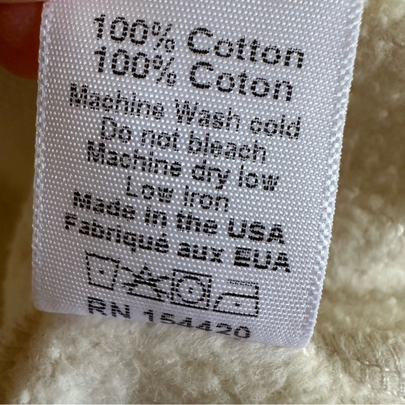 Clare V Medium Cream Le Drop Fringe Sweatshirt Top Western Cropped Cotton Anthro - Picture 7 of 7